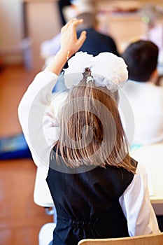 School children in classroom at lesson