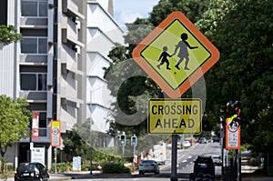 School children crossing sign