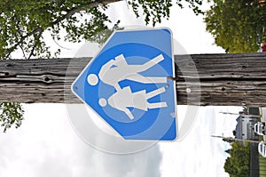 School children crossing sign
