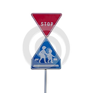 School children crossing Sign isolated