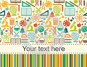 School children seamless background with place for text