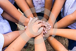 School children use hand coordination in various activities.