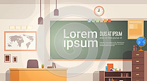 School Classroom Interior Board Desk Banner