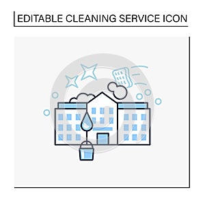 School cleaning line icon