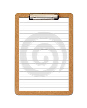 School Clipboard with ruled paper photo