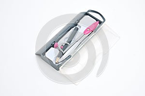 School compasses for sketching on a white background