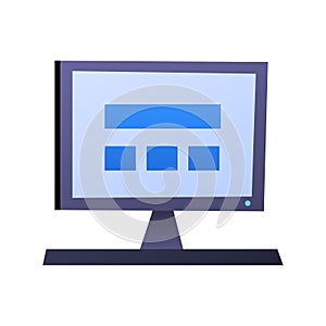 School computer - modern flat design style isolated icon