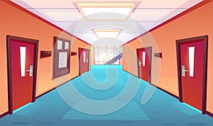 School corridor, hallway of college or university