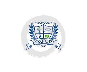 School Crest Logo Template. Education Vector Design photo