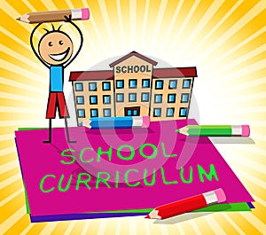 School Curriculum Displays Education Courses 3d Illustration photo