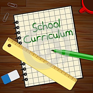 School Curriculum Representing Education Courses 3d Illustration