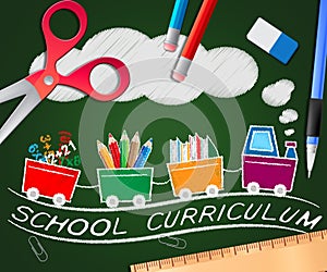 School Curriculum Showing Education Courses 3d Illustration