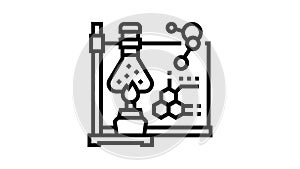 school discipline chemistry line icon animation