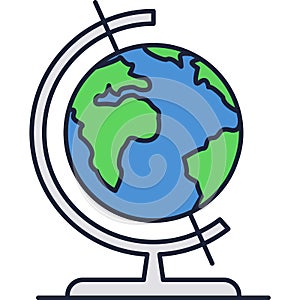 School earth globe vector world geography icon