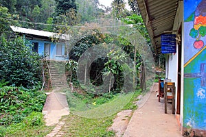 School in East asia village in forest of Thailand