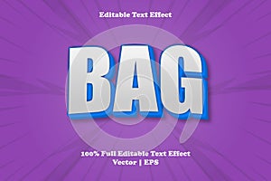 Bag editable text effect comic style