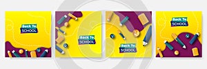 School education admission social media post and back to school web banner template