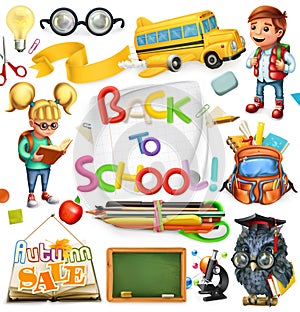 School and education. Back to school. Vector icon set