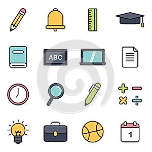 School and Education Icons Related.