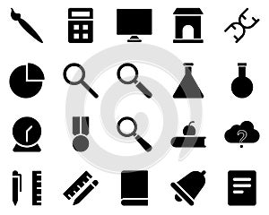 School and Education Icons set. document. Vector Illustration Set Of Simple Training Icons. Elements Presentation, Demonstration,