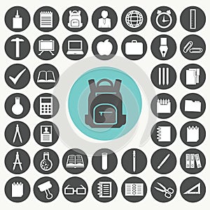 School and education icons set.