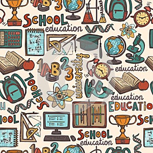 School education seamless pattern