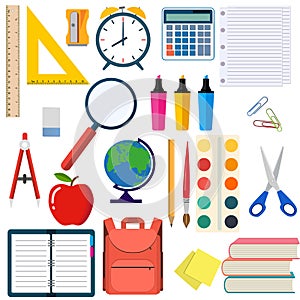 School and education workplace items.