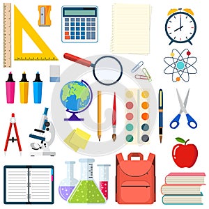 School and education workplace items.