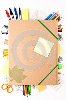 School equipment with post-it