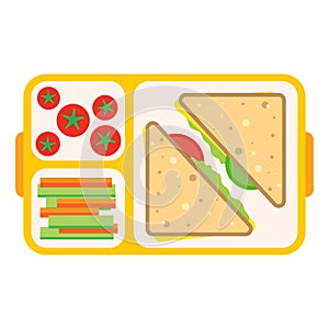 School food and lunch meal plastic box