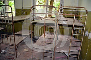 School in Ghost City of Pripyat exclusion Zone of Chernoby