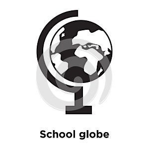 School globe icon vector isolated on white background, logo concept of School globe sign on transparent background, black filled