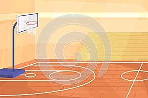 School gym flat color vector illustration