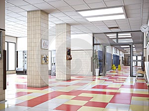 School hallway interior