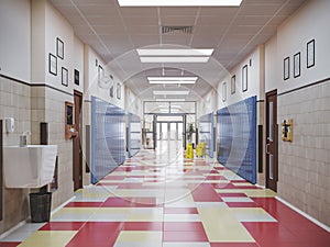 School hallway interior