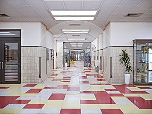 School hallway interior