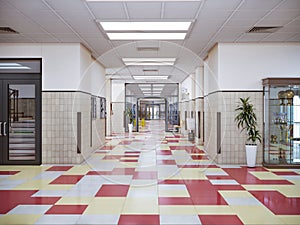 School hallway interior photo