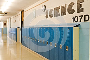 School hallway lockers photo