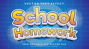 School Homework 3d editable text effect