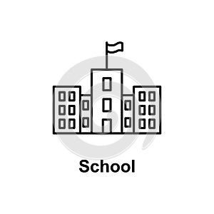 school icon. Element of school icon for mobile concept and web apps. Thin line icon for website design and development, app develo