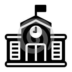 School icon in solid style for any projects