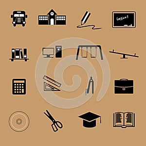 School icons set