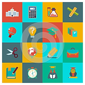 School icons set vector