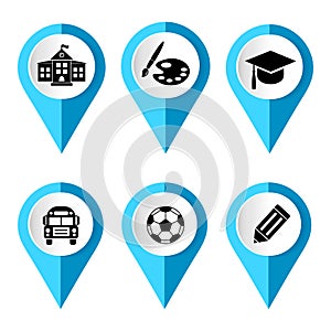 School icons set. Vector illustration