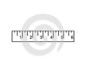 School 6 inch ruler outline icon photo