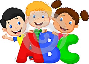 School kids with ABC photo