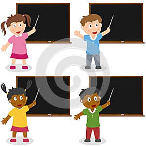 School Kids with Blackboard