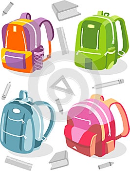 School Knapsack Set