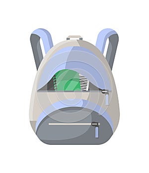 School knapsack vector isolated icon