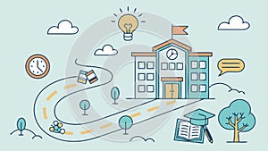 School and learning symbols, knowledge and creativity. vector design Generative AI